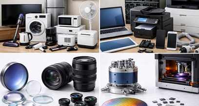 家電・情報機器・光学部品・半導体など、メーカーの製品