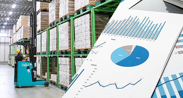 倉庫状況の可視化による在庫削減
