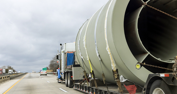 火力発電所向け設備の北米向け一貫輸送